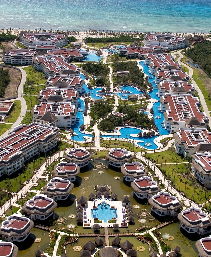 Aerial View of the Sunet and Riviera Princess Hotels